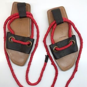 Miu Miu Rope Strap Leather Sandals